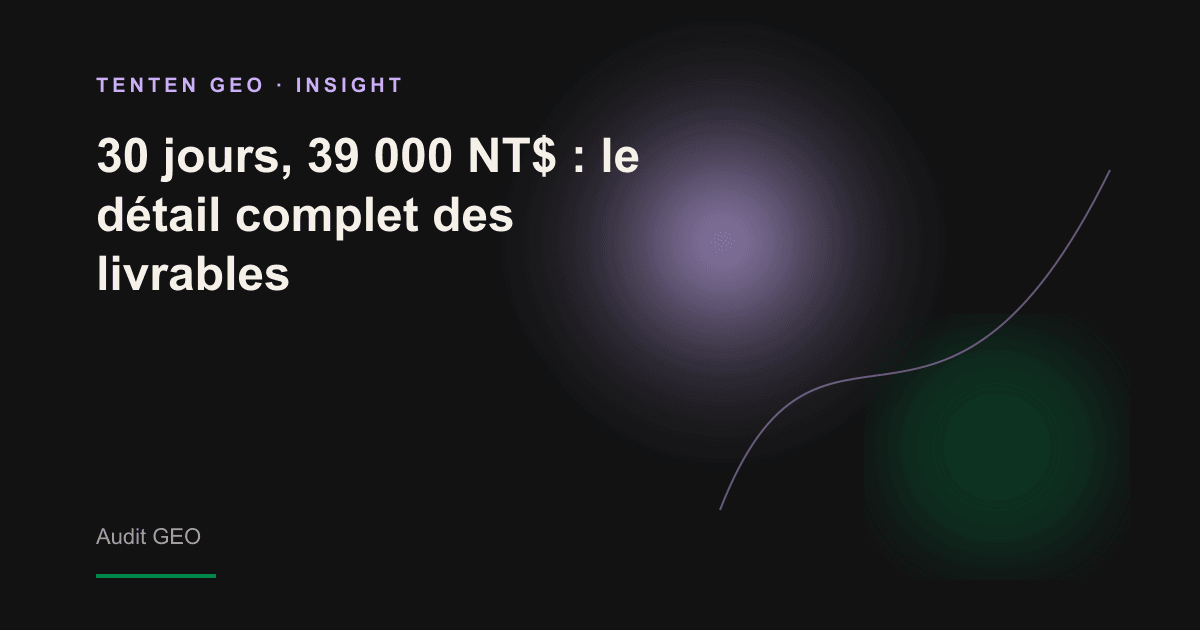Des rayons doux aux tons lavande traversent une pile de documents abstraits, illustrant l’analyse, couche après couche, des lacunes révélées par un audit GEO de 30 jours.