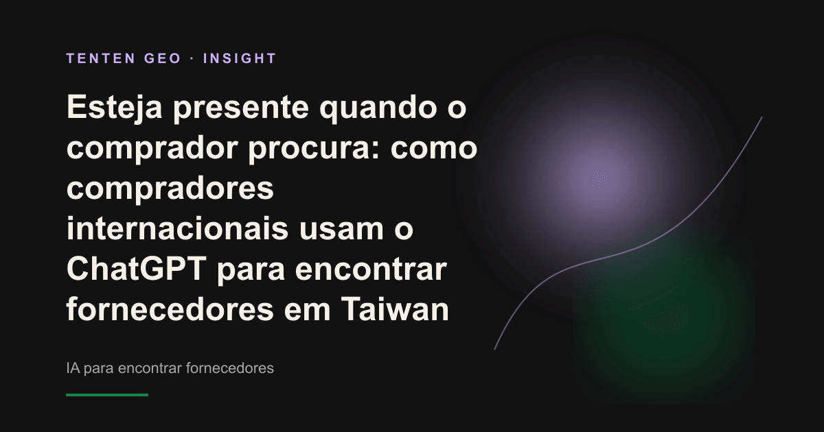 Comprador internacional descreve sua demanda em uma conversa com IA e recebe uma lista de possíveis fornecedores de Taiwan.