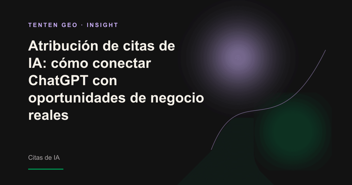 Representación conceptual de una recomendación de IA que vuelve a conectarse con los ingresos mediante una cadena de atribución.