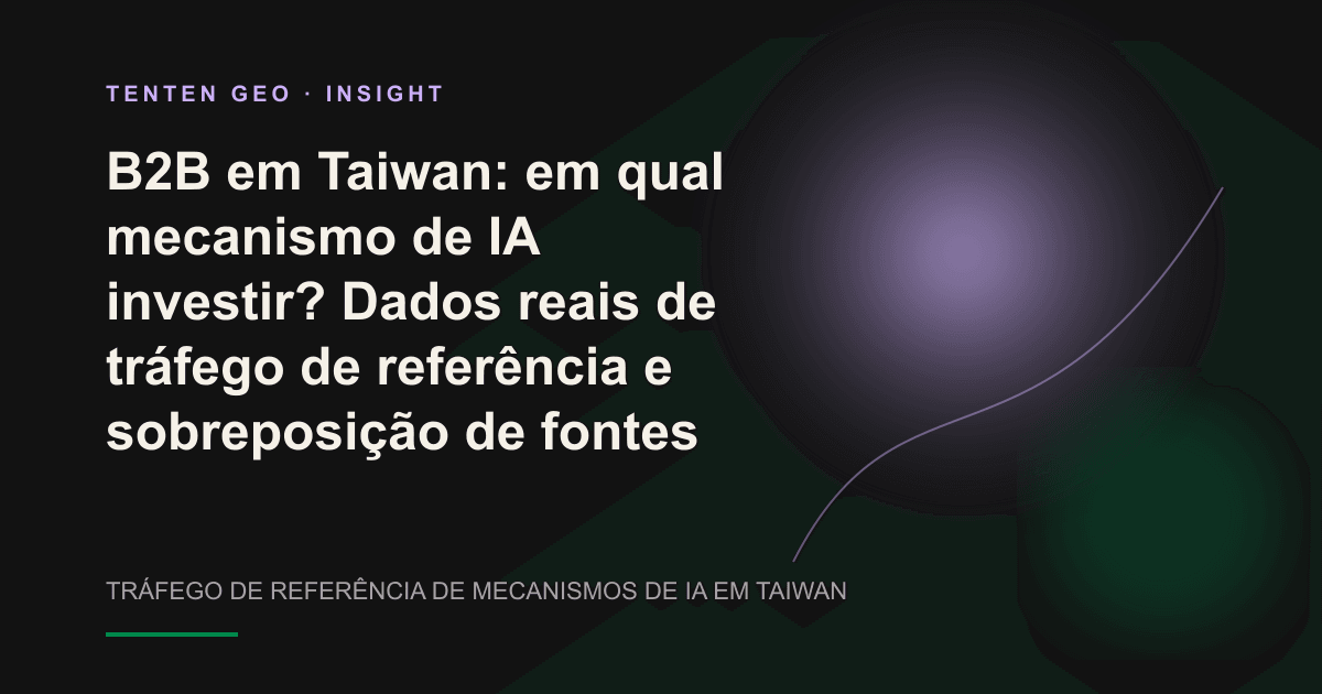Equipe comercial B2B de Taiwan avalia o tráfego de referência e as fontes citadas por diferentes mecanismos de IA.