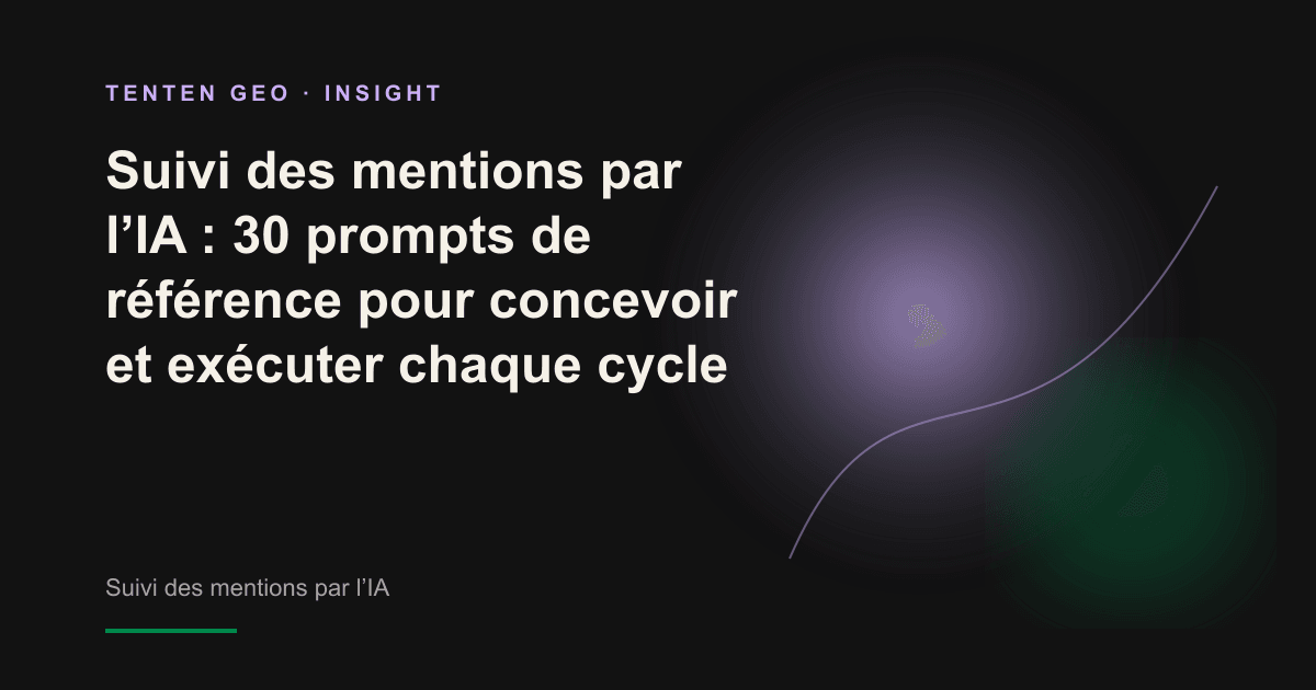Un faisceau en forme de point d’interrogation pénètre dans l’obscurité et éclaire un nœud parmi plusieurs, illustrant l’utilisation de prompts pour mesurer la visibilité d’une marque dans les IA.