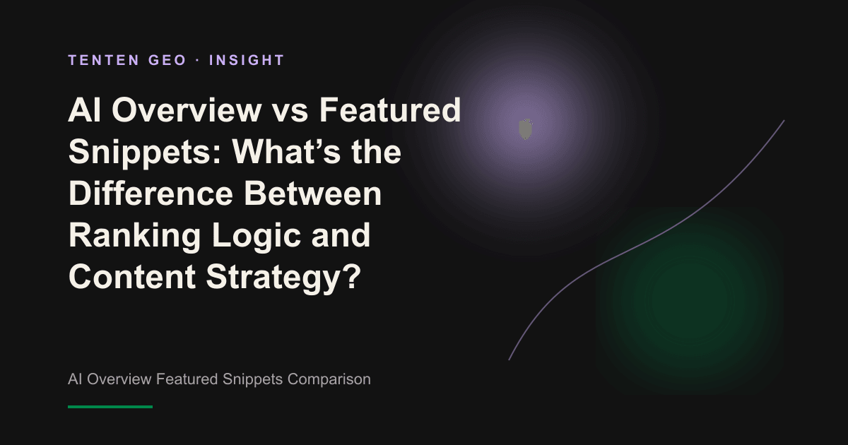 The contrast between light and shadow presents a spotlight and multiple concentrated beams of light to represent the two answer generation methods of selected snippets and AI overview.