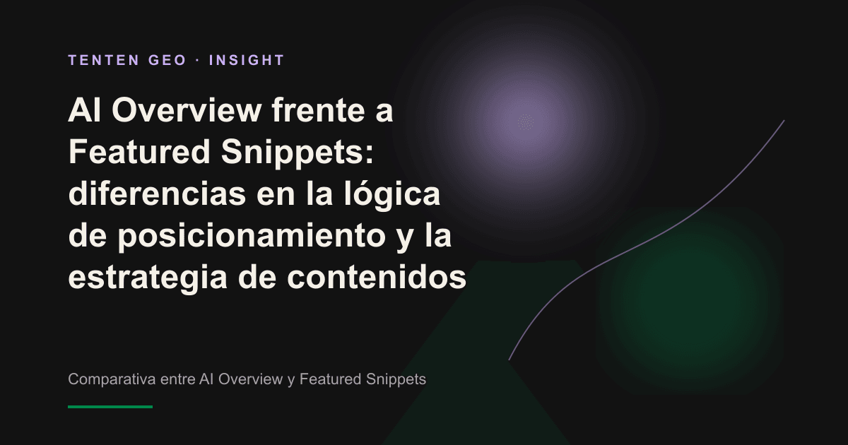 El contraste entre luces y sombras muestra un foco único y varios haces convergentes, como representación de los dos métodos de generación de respuestas de los fragmentos destacados y AI Overview.