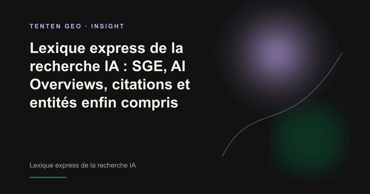 Carte conceptuelle abstraite entourée d’un halo lavande, symbolisant le regroupement de termes épars de la recherche IA en une structure claire.