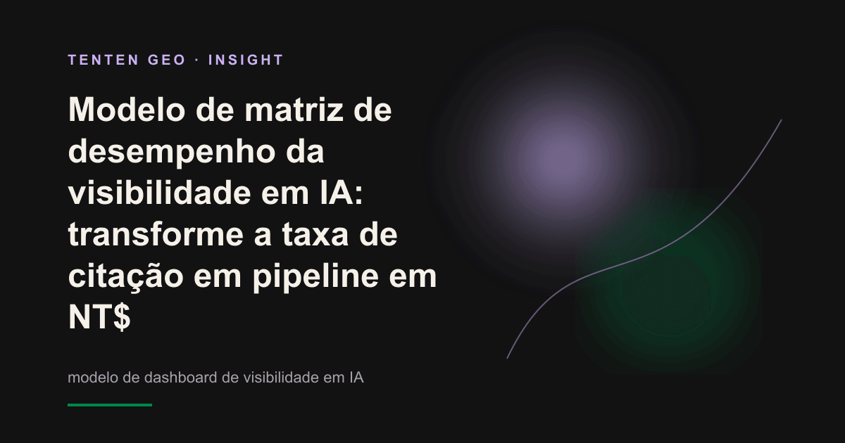 Dashboard escuro transforma citações em respostas de IA em um valor comercial destacado.