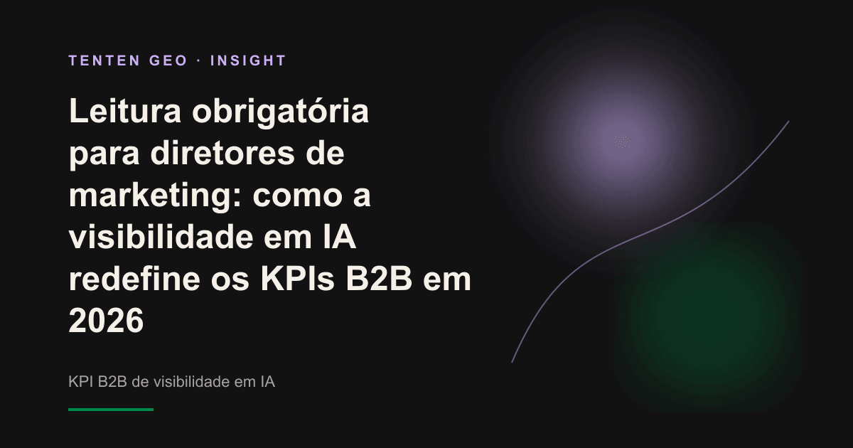 Um feixe de radar roxo e luminoso percorre vários nós de marcas flutuantes; um deles se acende, simbolizando sua presença em uma resposta de IA.