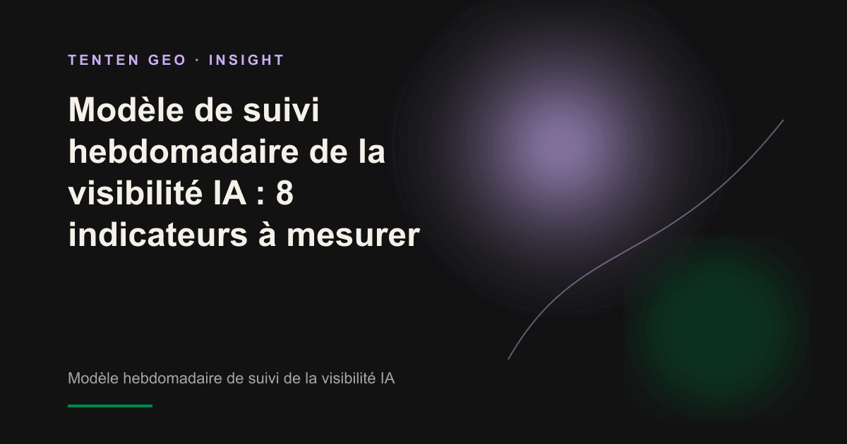 Couverture du rapport hebdomadaire de suivi de la visibilité IA, dans un style abstrait mêlant photocopie et balayage radar.
