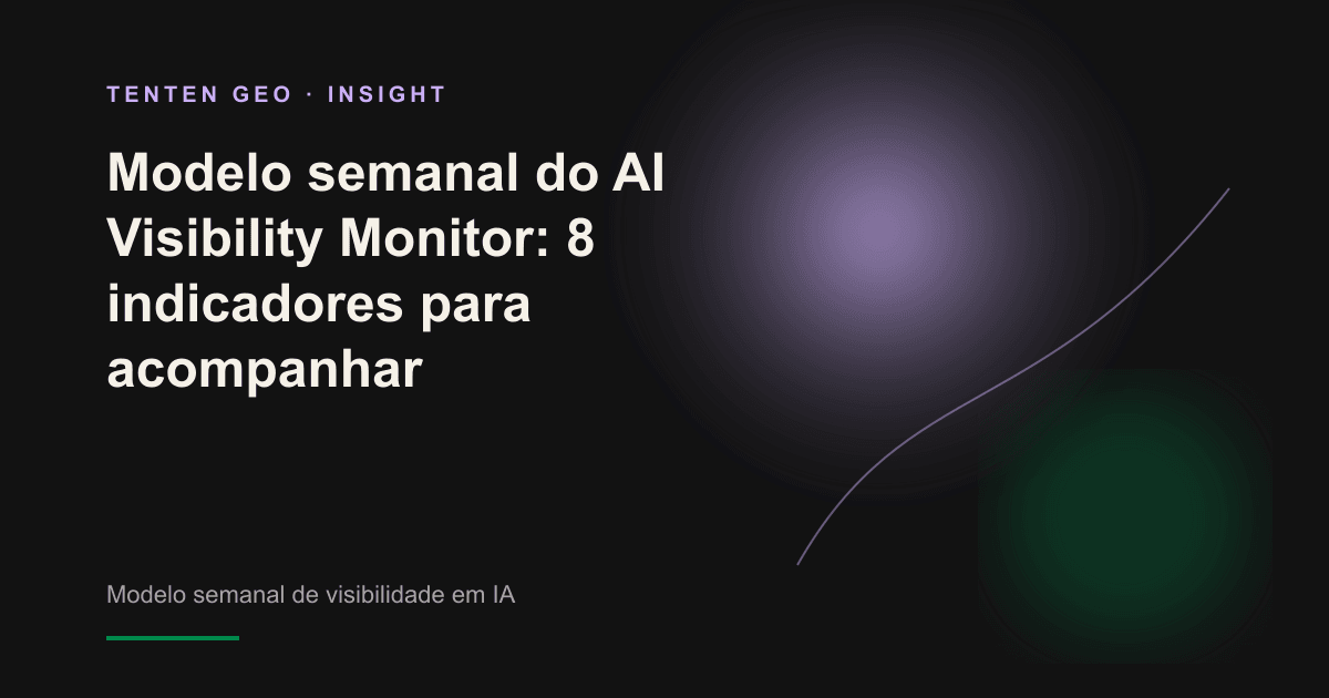 Capa do relatório semanal de visibilidade em IA, apresentada como uma fotocópia abstrata com varredura de radar.