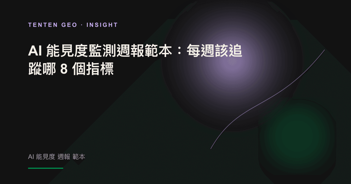 以抽象光影與雷達掃描意象呈現 AI 能見度每週監測的封面。