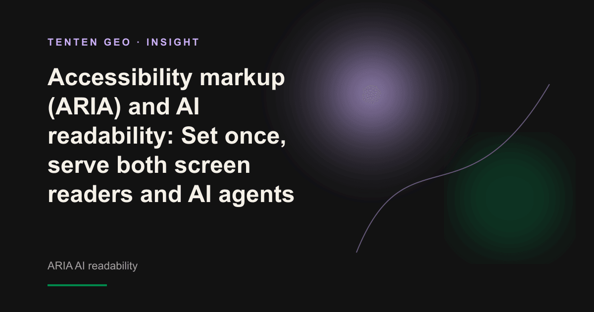 Abstract vision: A beam of soft lavender light passes through the layered structure tree, symbolizing that the same semantic tag is read by the screen reader and the AI agent at the same time.