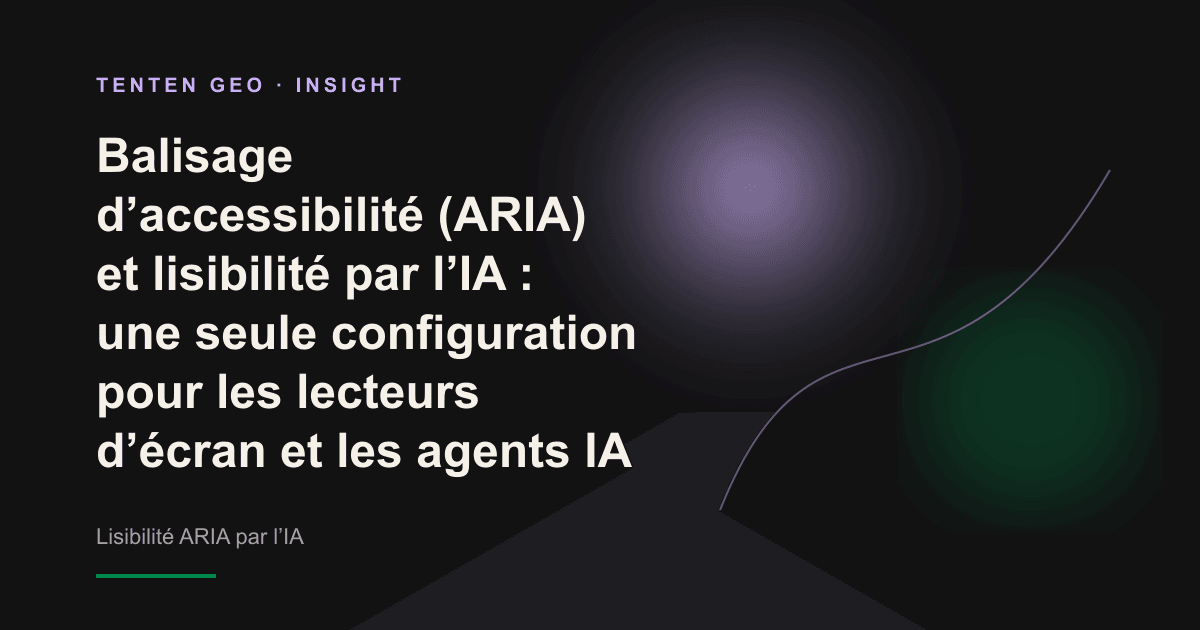 Illustration abstraite : un faisceau de lumière lavande traverse les différentes couches d’un arbre structurel, symbolisant la lecture simultanée d’une même balise sémantique par un lecteur d’écran et un agent IA.