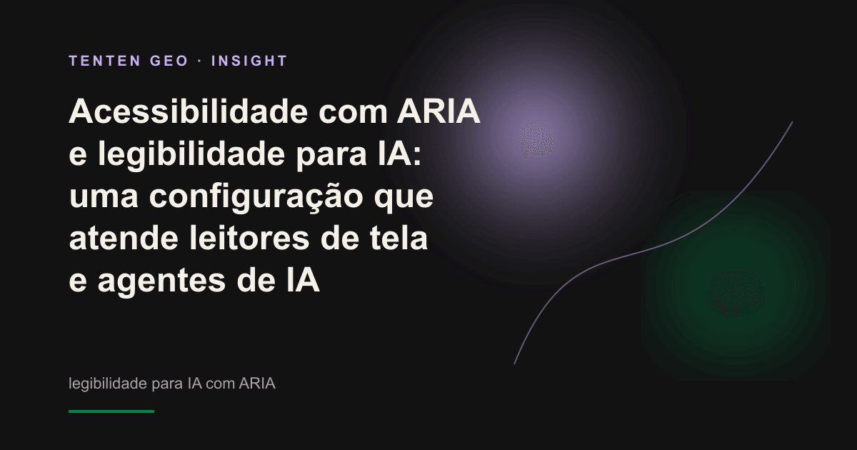 Cena abstrata em que um feixe de luz lilás suave atravessa as camadas de uma árvore estrutural, representando a leitura simultânea da mesma marcação semântica por um leitor de tela e um agente de IA.