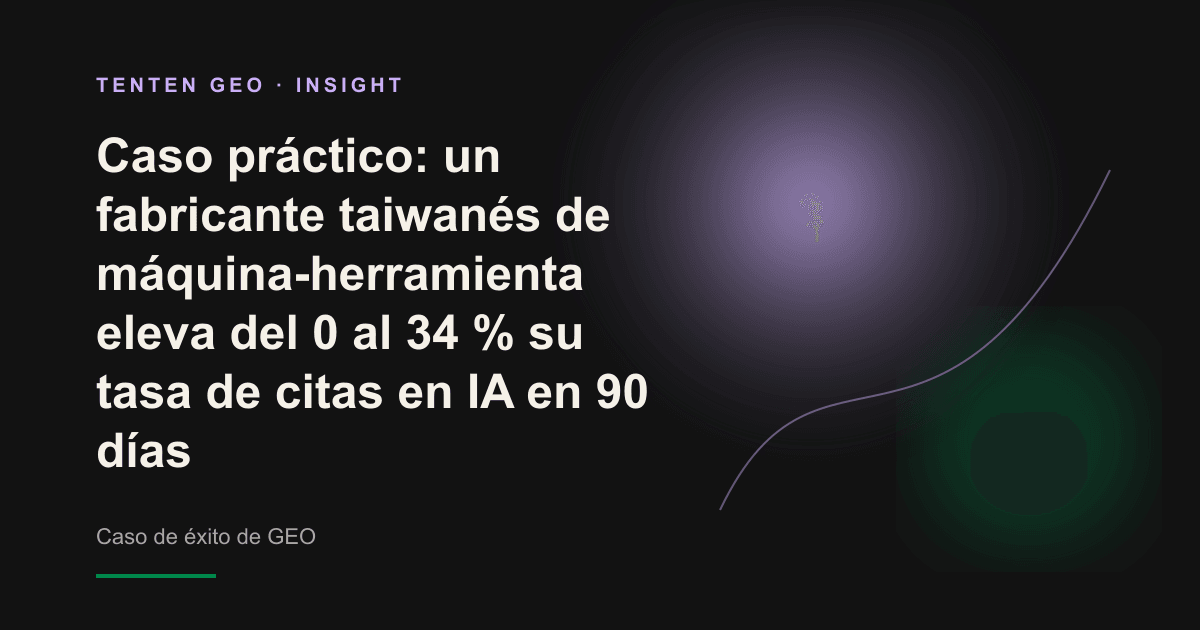 Un centro de mecanizado CNC de cinco ejes rodeado de suaves haces de luz lavanda y tonos cálidos, como símbolo de la visibilidad de una marca industrial en las búsquedas con IA.
