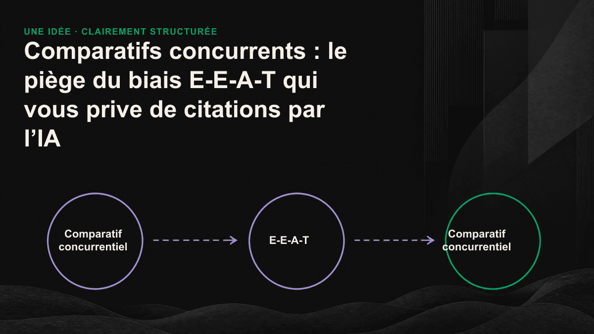 Un tableau comparatif à sens unique est écarté par l’IA en raison de son biais, tandis qu’un comparatif équilibré présentant les deux parties est cité.