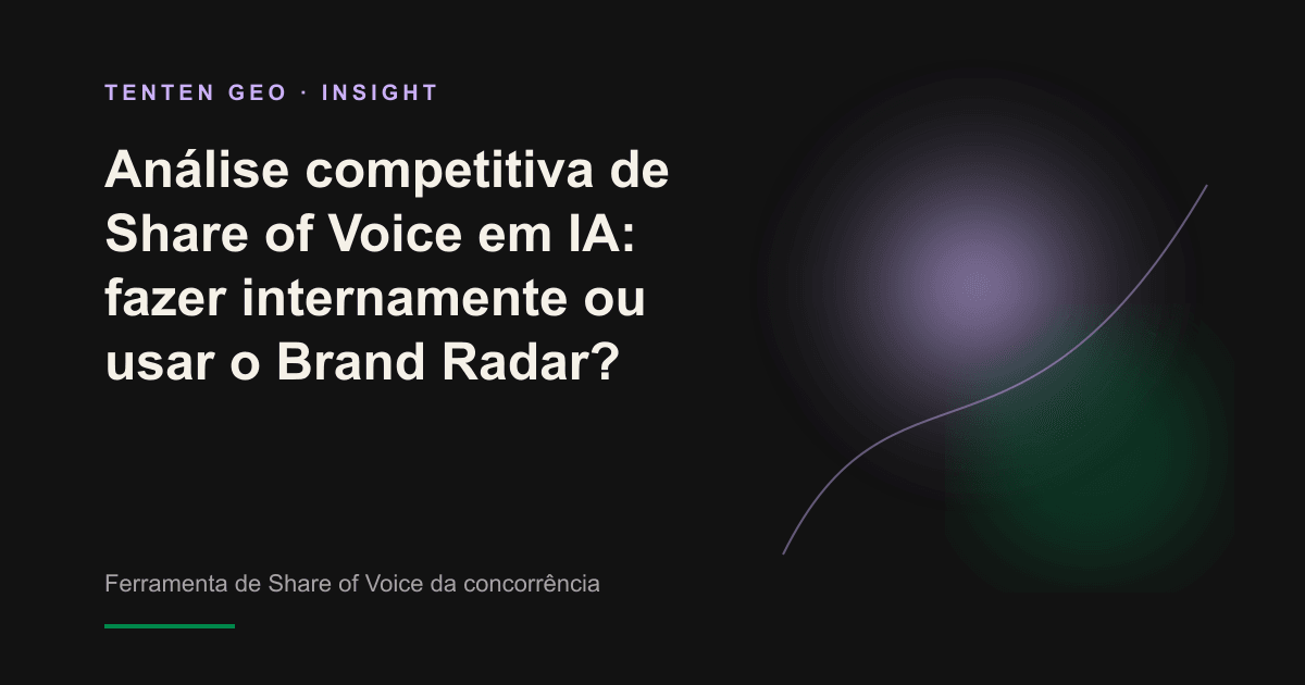 Em uma visualização escura, um único foco de luz ilumina uma entre várias marcas, simbolizando que a IA recomenda apenas alguns vencedores de cada categoria.