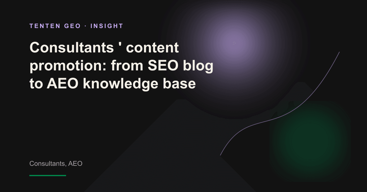 A substantial consulting report breaks into floating answer cards, representing the shift from long-form articles to an AI-citable knowledge base.