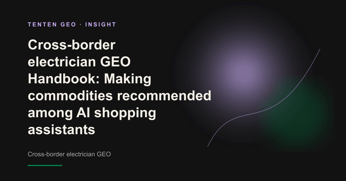 Several AI conversation nodes direct soft lavender beams toward one product, representing a cross-border item selected for recommendation.