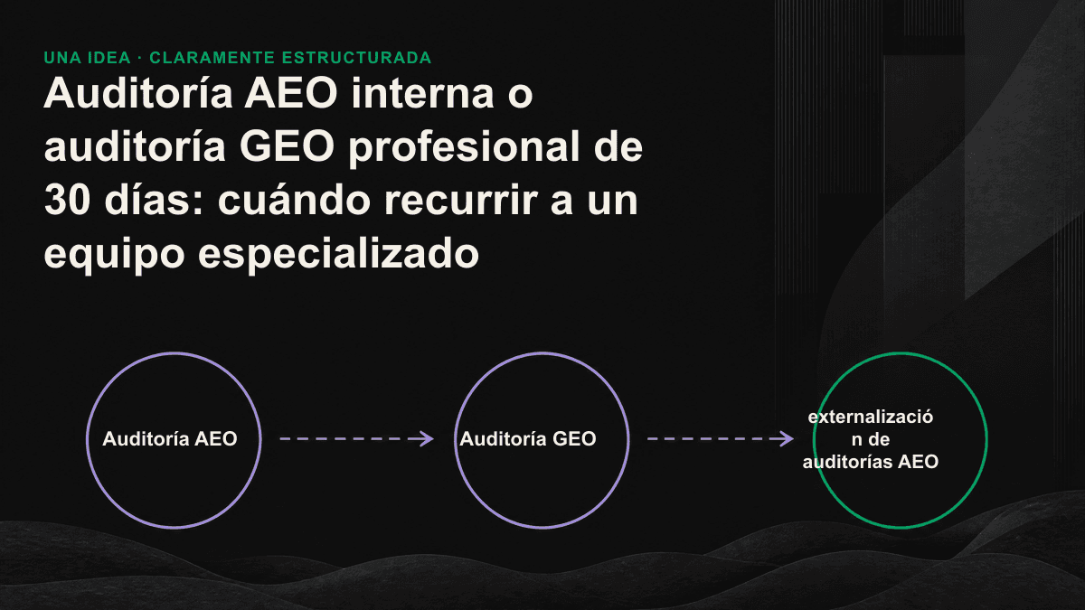 Diagrama de los límites entre una auditoría AEO interna y una auditoría encargada a un equipo profesional