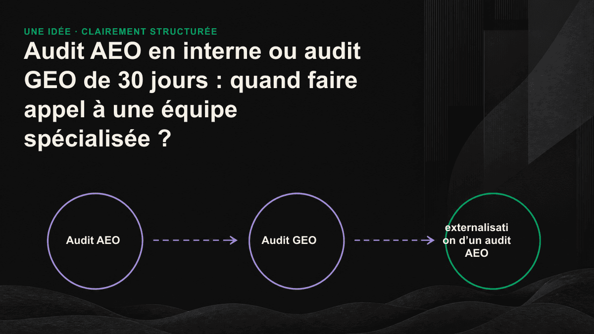Schéma délimitant les capacités d’un audit AEO réalisé en interne et celles d’une équipe spécialisée