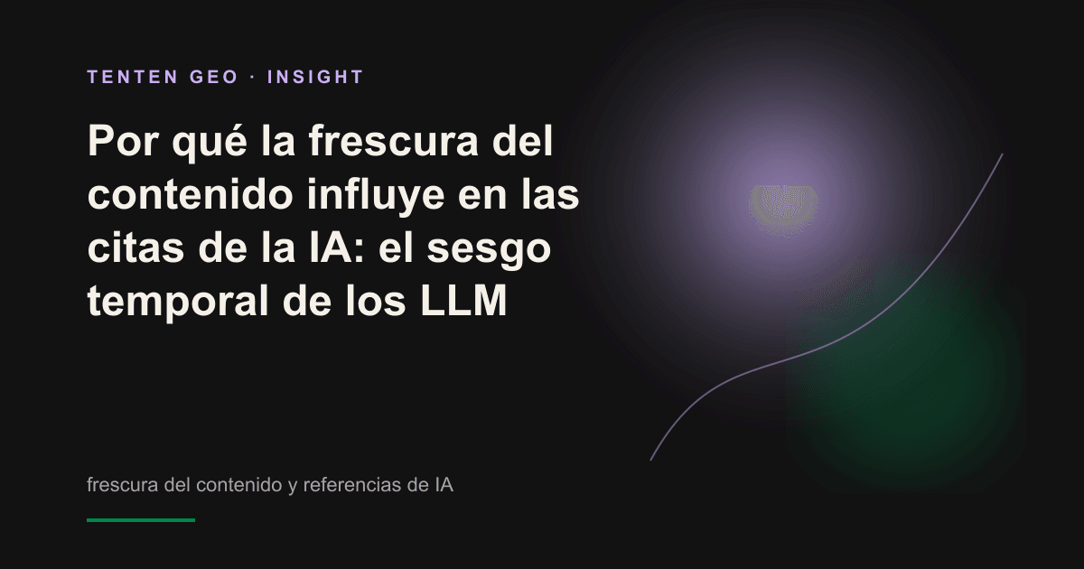 En una imagen oscura, un documento se ilumina con suaves haces de luz lavanda mientras un símbolo indica que la IA lo ha actualizado y vuelto a citar.