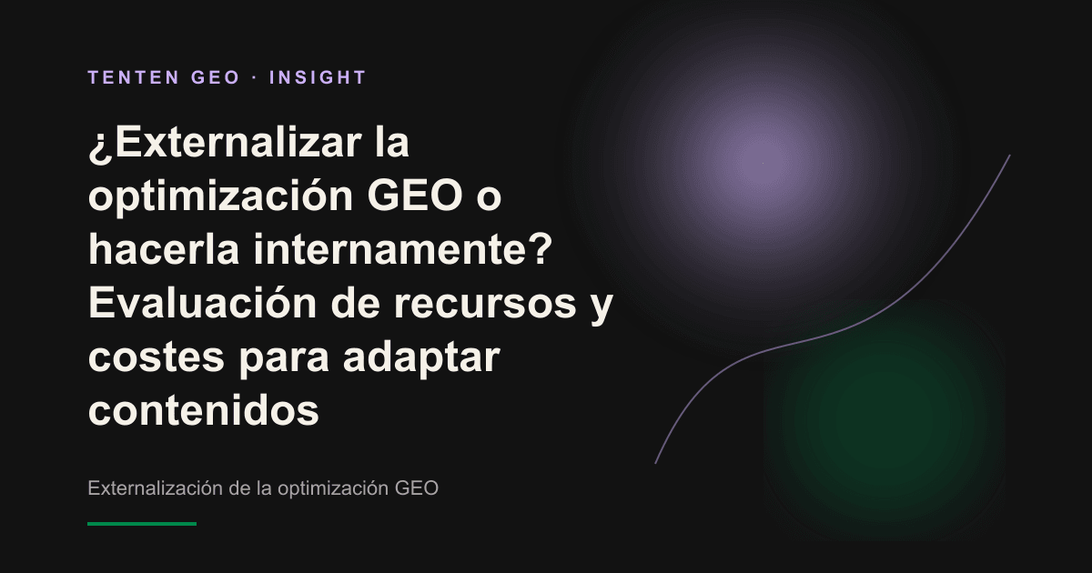 Símbolo abstracto con un equipo interno y una agencia externa en los extremos de una balanza, como representación de las alternativas para ejecutar la optimización GEO.
