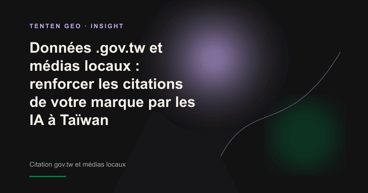 Représentation abstraite de la confiance accordée par les IA à un contenu de marque cautionné par des sources gouvernementales et médiatiques.