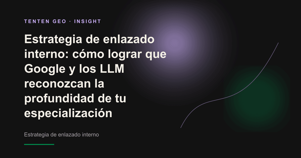 Representación abstracta de una red de nodos luminosos que simboliza la profundidad de conocimiento creada mediante el enlazado interno.