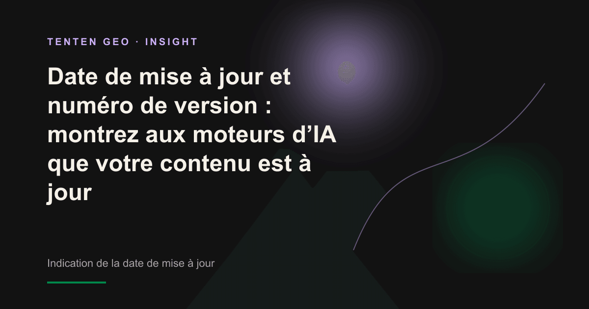 Sur un fond gris cendré aux tons chauds et profonds, la date d’un document est éclairée par de doux faisceaux lavande et verts, indiquant que le moteur d’IA le reconnaît comme la version la plus récente
