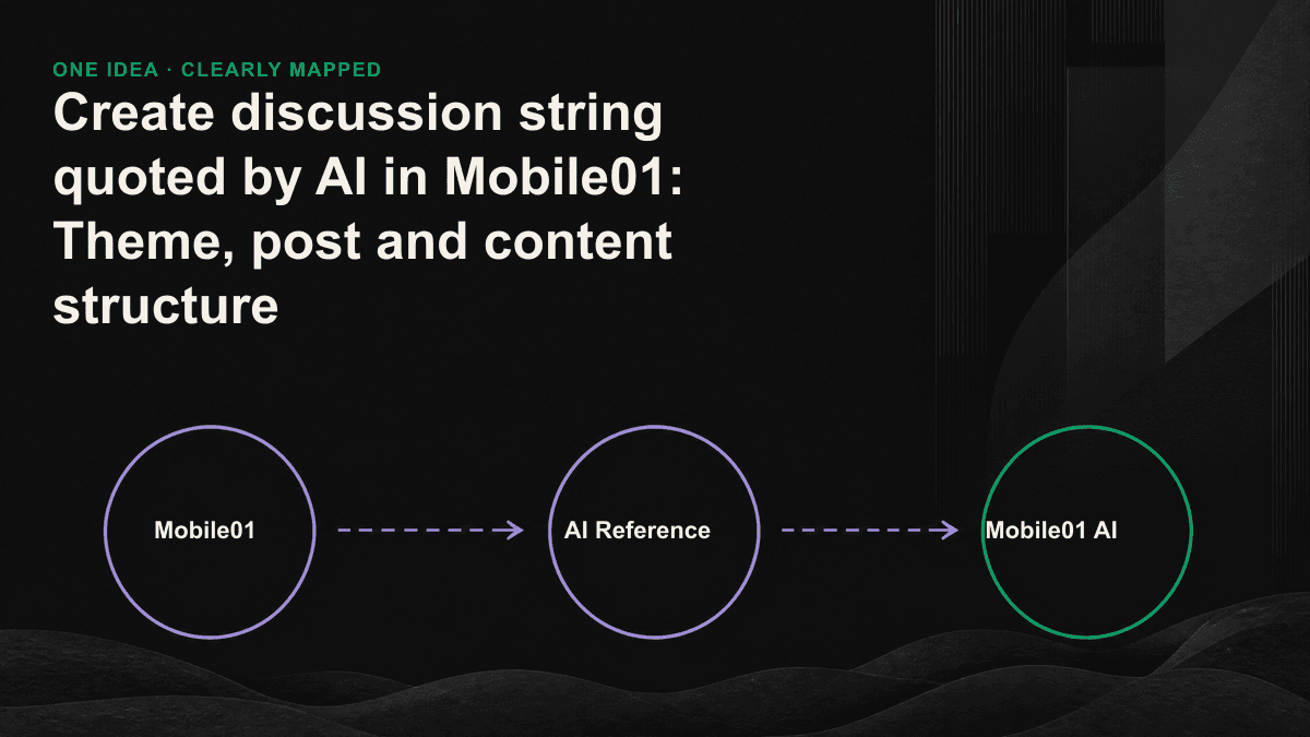 Line diagram separating a Mobile01 discussion into sections an AI system can extract.