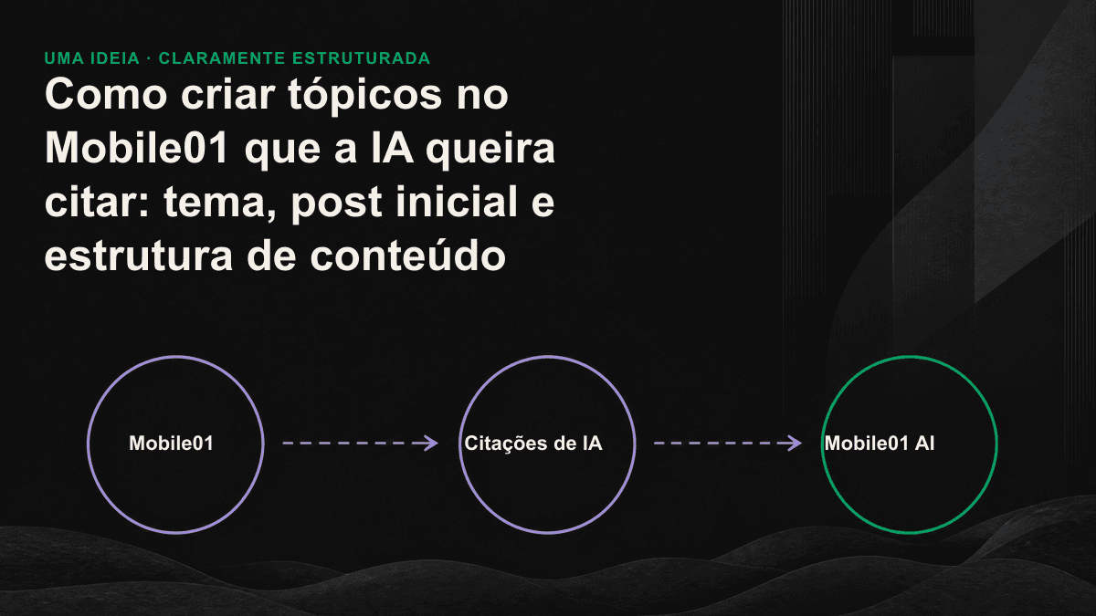 Tópico do Mobile01 dividido em uma estrutura que a IA consegue extrair