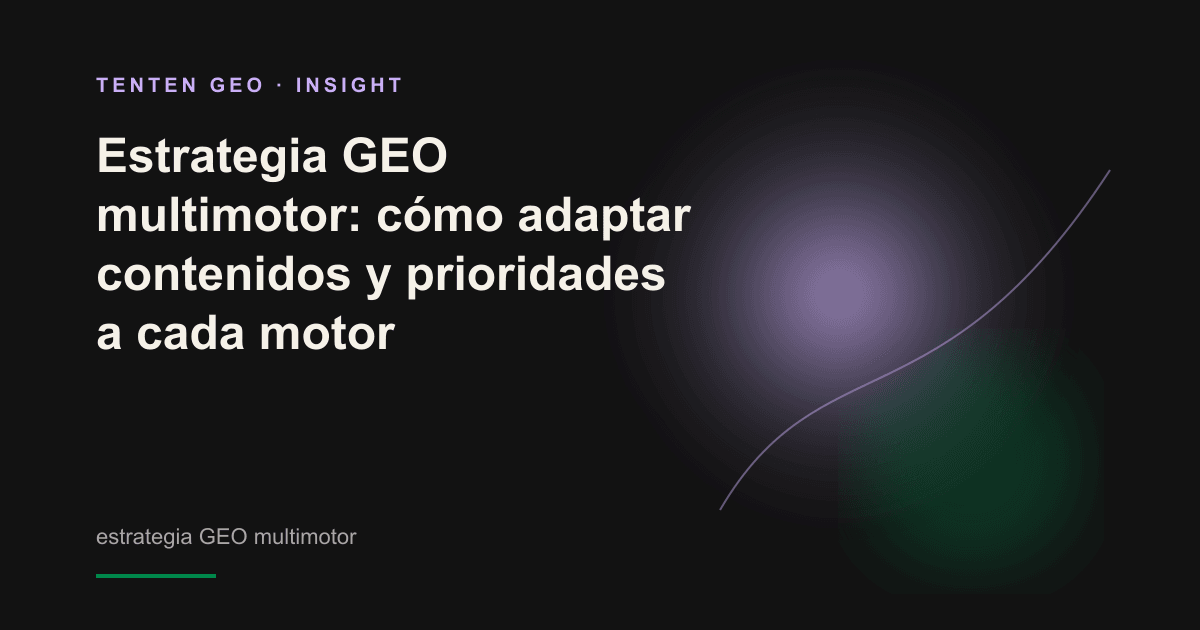 Portada conceptual abstracta sobre estrategias de visibilidad en varios motores de búsqueda con IA
