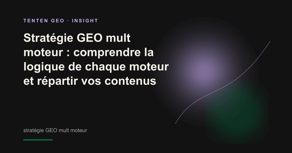 Illustration conceptuelle abstraite représentant une stratégie de visibilité dans plusieurs moteurs de recherche par IA