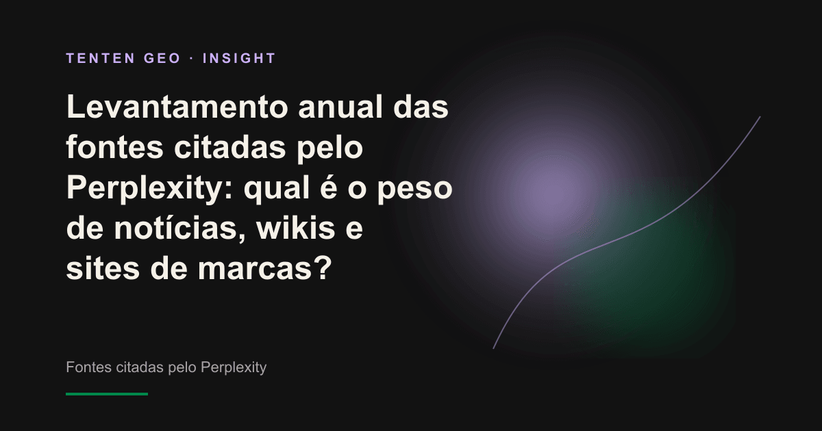 Representação abstrata das três principais fontes — imprensa, wikis e sites oficiais de marcas — em três colunas de luz com alturas diferentes.