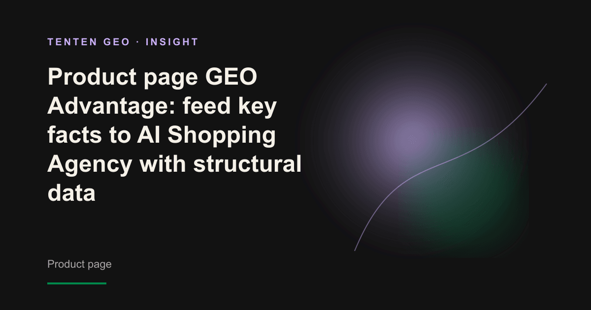 A glowing product card was scanned by an incompetent AI beam and extracted from a column that symbolized the image of an AI shopping agent understanding the structure of the product page.