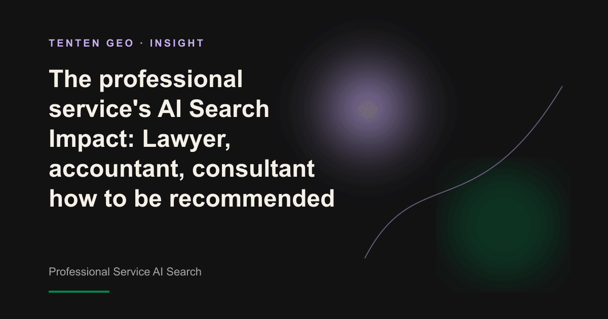 A soft lavender beam illuminates an abstract scale and network of nodes, representing professional recommendations in AI search.