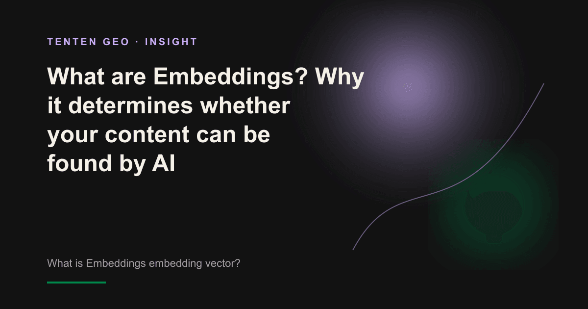 Abstract vision: Countless semantic coordinate points glowing lavender gather and disperse in the dark space, symbolizing the embedding vector that converts text into a position that can be retrieved by AI.