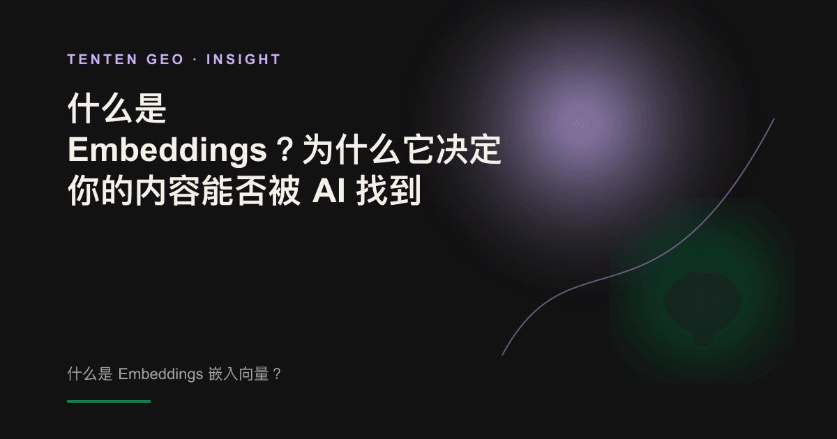 抽象视觉图：无数淡紫色语义坐标点在黑暗空间中聚散，象征将文本转换为可供 AI 检索位置的嵌入向量。