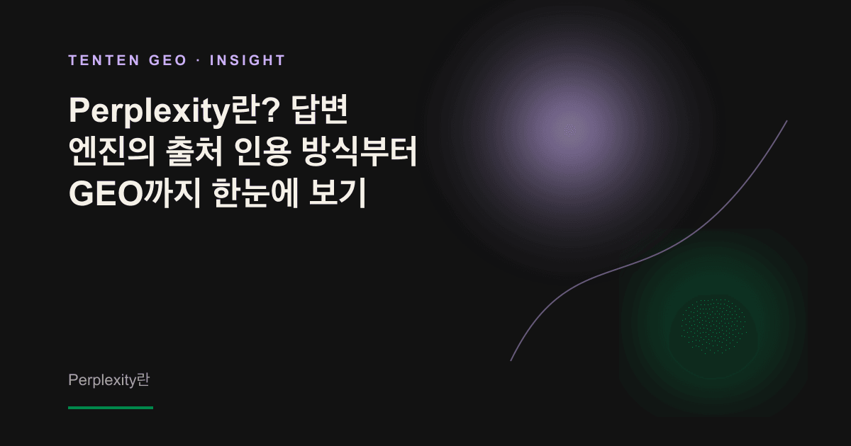 물음표가 은은한 라벤더빛으로 변한 뒤 번호가 매겨진 참조 노드로 다시 연결되며, 출처를 표시하는 답변 엔진을 상징하는 추상 이미지