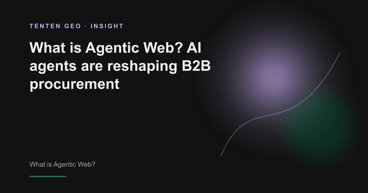 The abstract image of an AI agent transformed into a glowing node, shuttling between numerous website sources for B2B buyers.