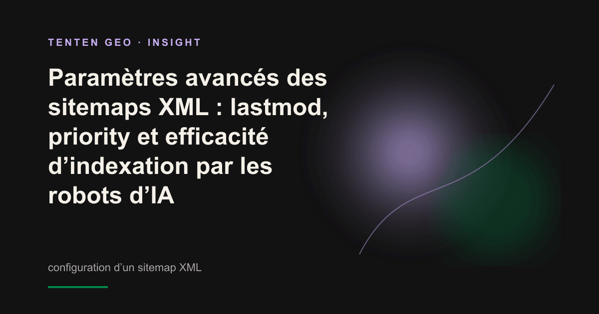 Jeu d’ombre et de lumière illustrant la manière dont le champ lastmod d’un sitemap XML guide un robot d’IA vers les contenus les plus récents.